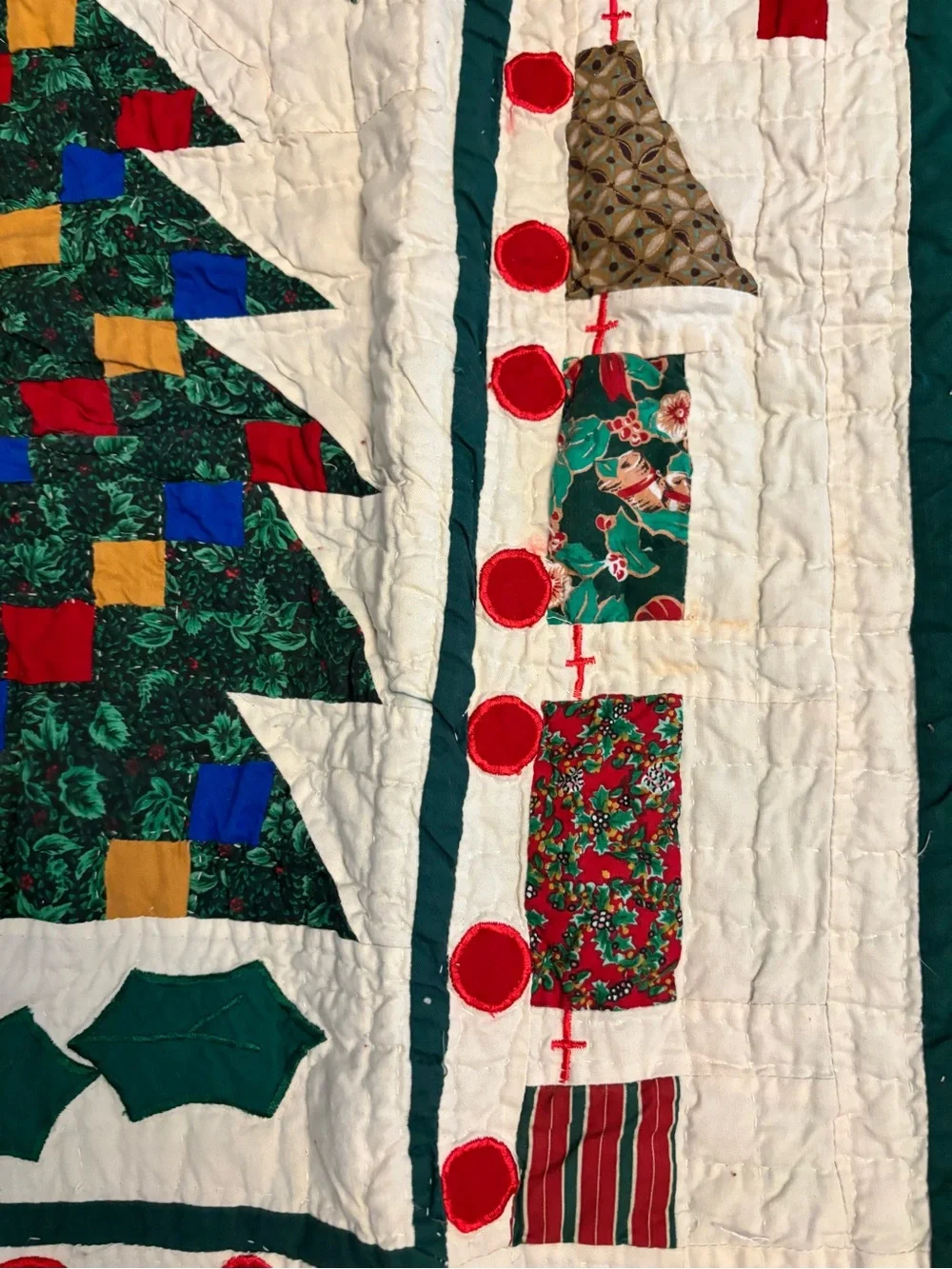 American Pacific Christmas Train Patchwork Quilted Thro/ Wall hanging 50” x 56.5